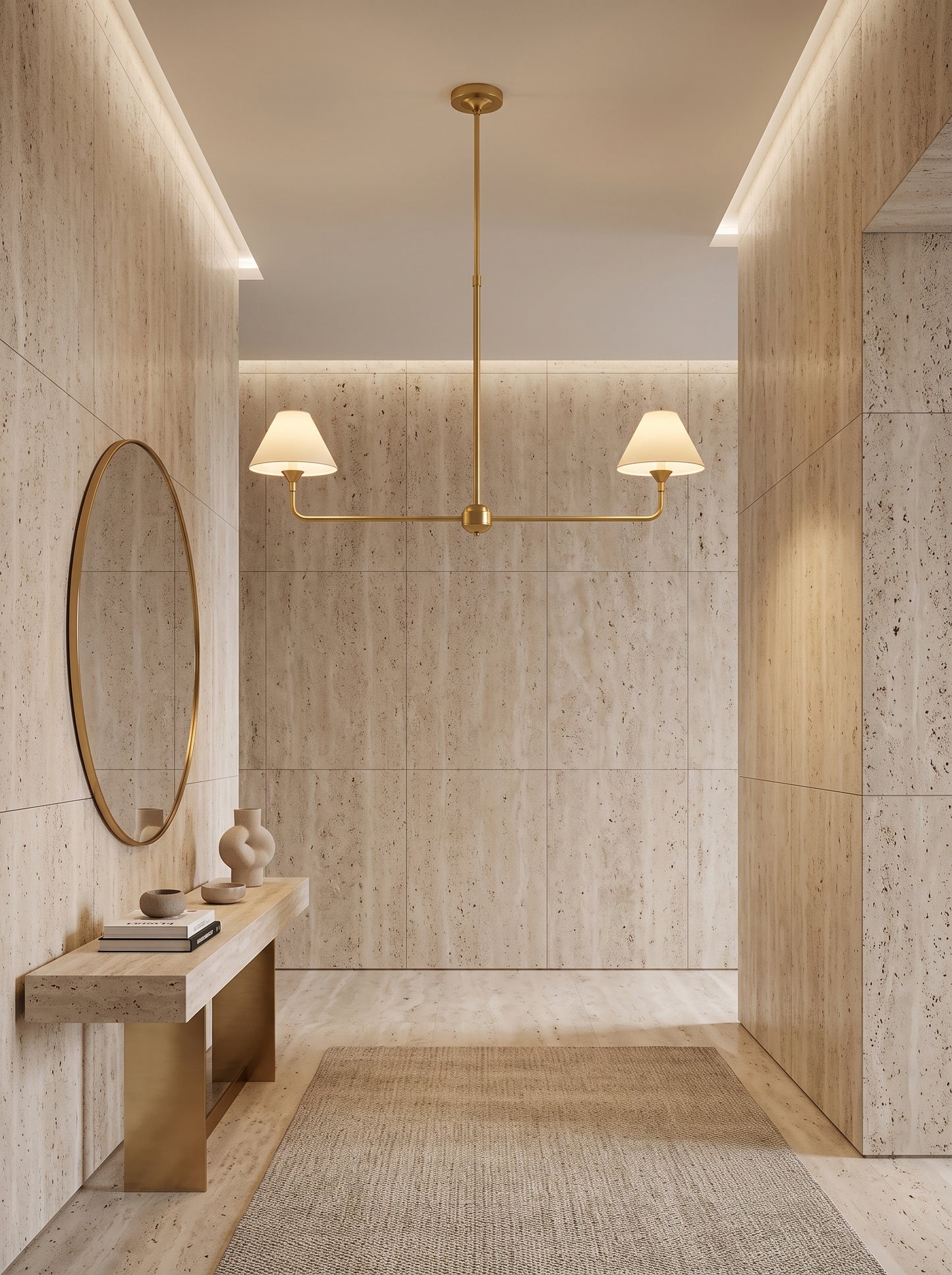 Enzo — Industrial Gold Two-Bulb Pendant