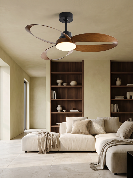 Aeris vintage wood ceiling fan with LED light