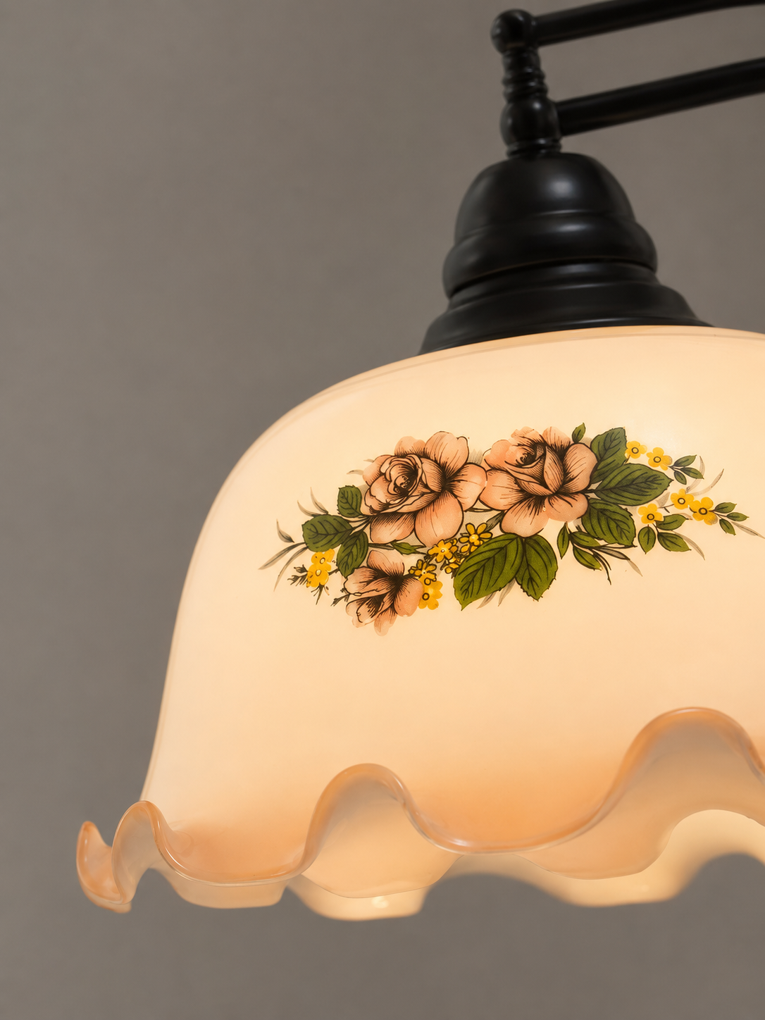 Hollis — Vintage Wood & Art Glass Floor Lamp