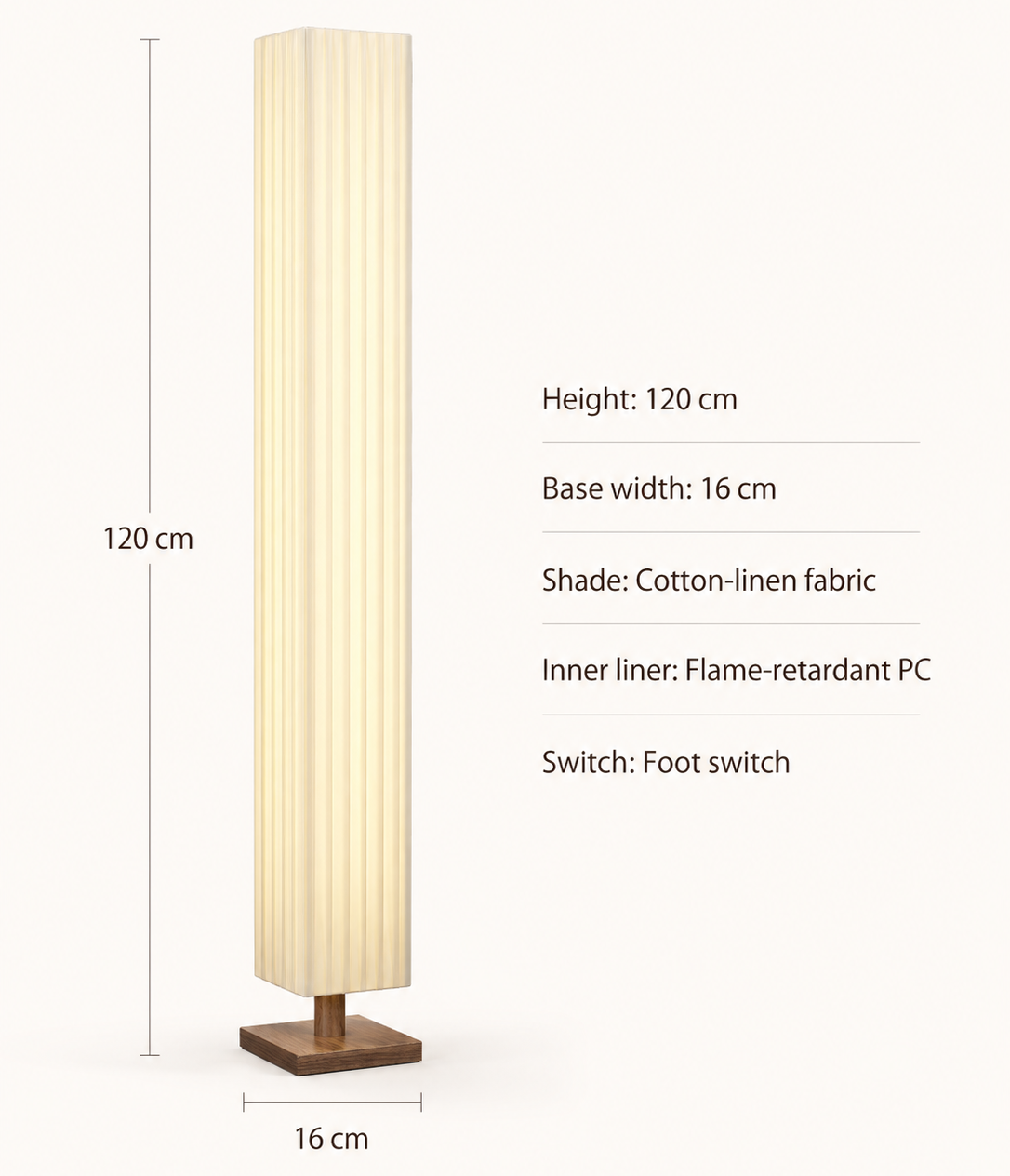Kioto — Wabi-Sabi Wood & Fabric Floor Lamp