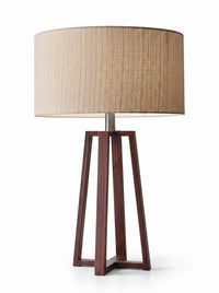 Sora — Wabi-Sabi Walnut Wood & Linen Table Lamp