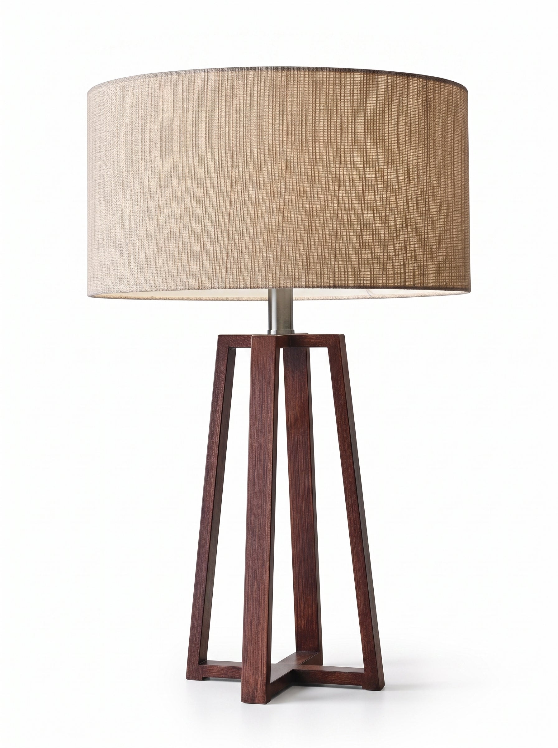 Sora — Wabi-Sabi Walnut Wood & Linen Table Lamp