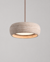 Travertine Pendant Light, Wabi-Sabi Natural Stone