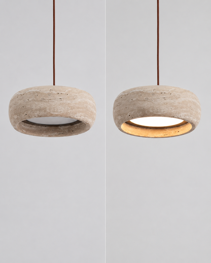 Travertine Pendant Light, Wabi-Sabi Natural Stone