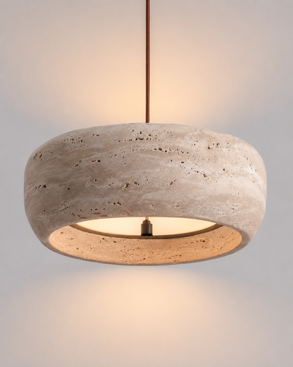 Travertine Pendant Light, Wabi-Sabi Natural Stone