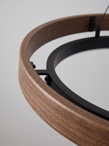 Verona — Walnut & Metal LED Chandelier