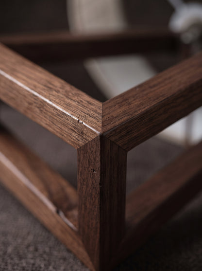 Sora — Wabi-Sabi Walnut Wood & Linen Table Lamp