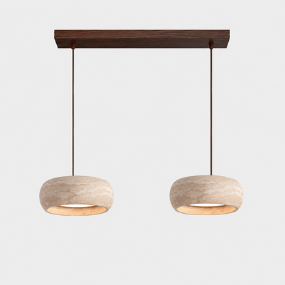 Travertine Pendant Light, Wabi-Sabi Natural Stone