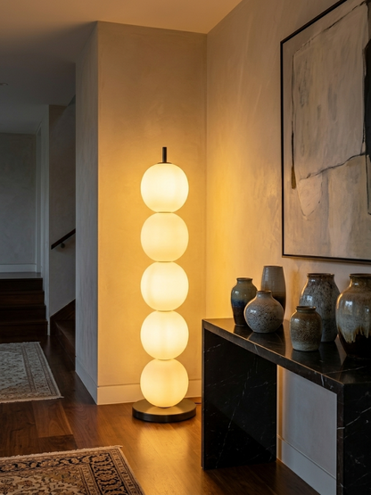 Sasso — Stacked Opal Glass Floor Lamp