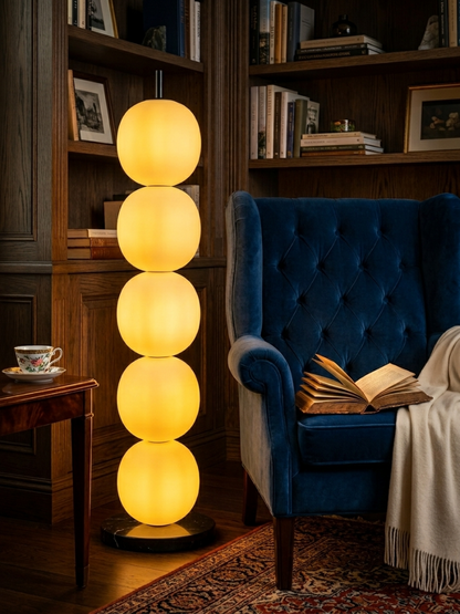 Sasso — Stacked Opal Glass Floor Lamp
