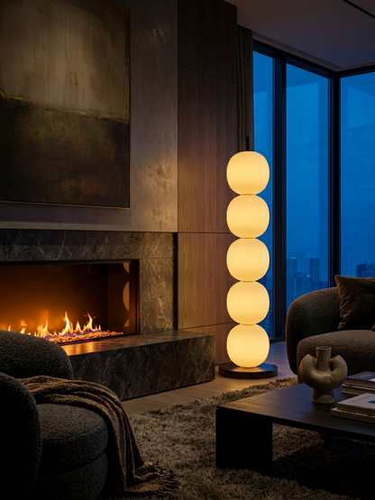 Sasso — Stacked Opal Glass Floor Lamp