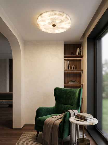 Selene — Marble & Copper Ceiling Light