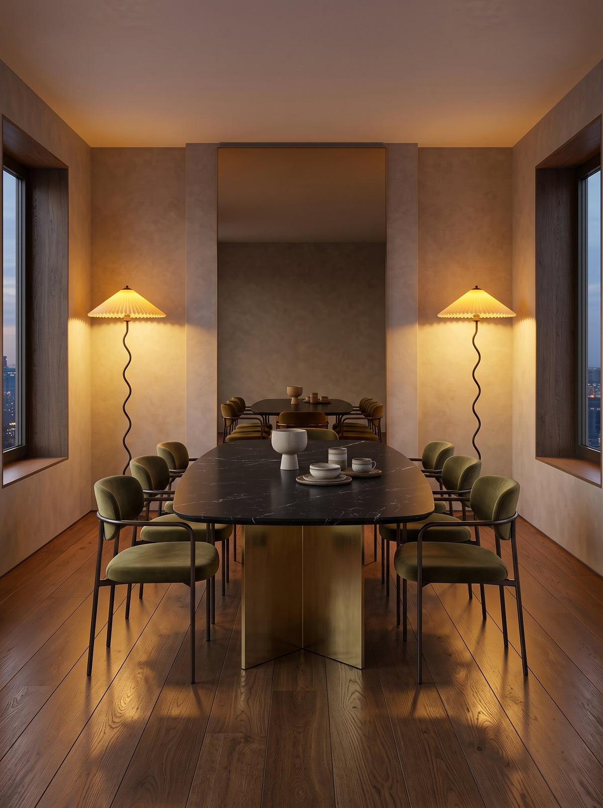 Dune — Pleated Fabric Floor Lamp
