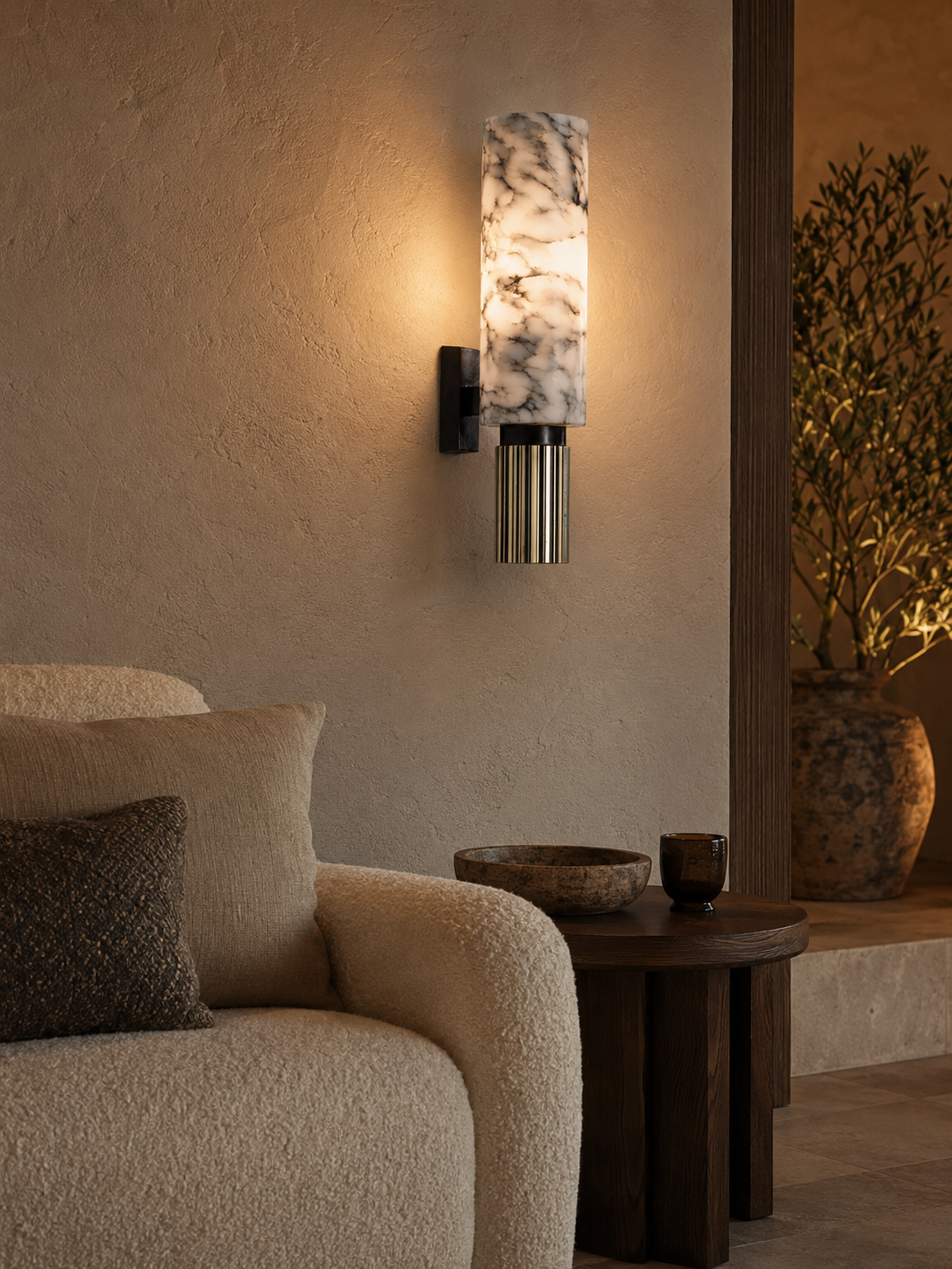 Carrara — Natural Marble Wall Sconce