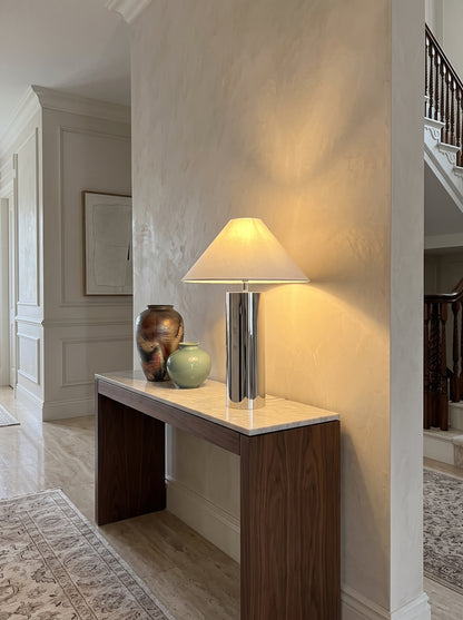 Ravello — Modern Bamboo Hat Stainless Steel Table Lamp