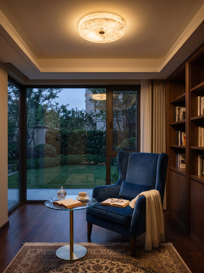Selene — Marble & Copper Ceiling Light