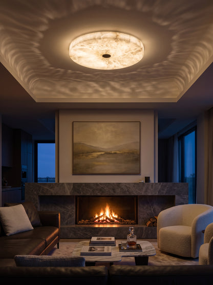 Selene — Marble & Copper Ceiling Light