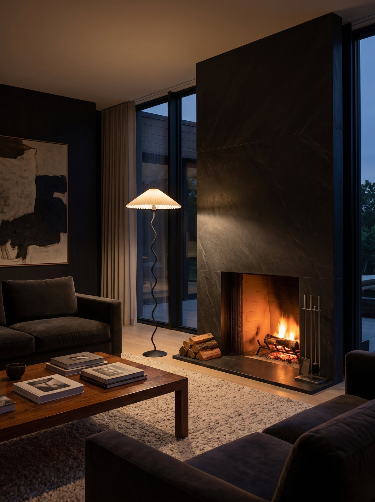 Dune — Pleated Fabric Floor Lamp