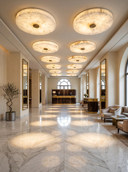 Selene — Marble & Copper Ceiling Light