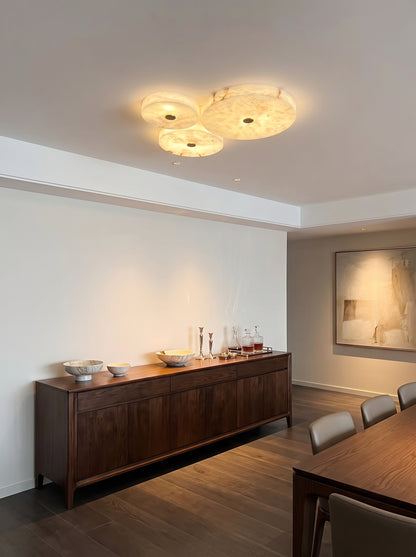 Selene — Marble & Copper Ceiling Light