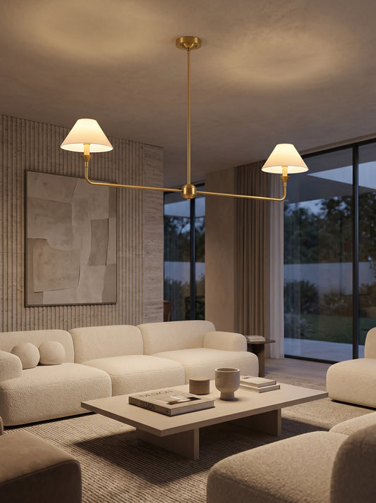 Enzo — Industrial Gold Two-Bulb Pendant
