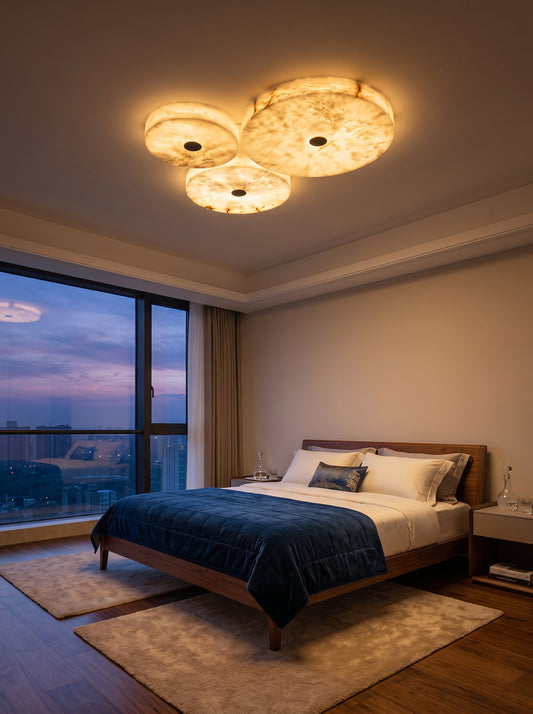 Selene — Marble & Copper Ceiling Light