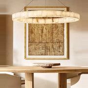 The Aria Marble LED Chandelier, Dimmable Ceiling Light for Living and Dining Rooms