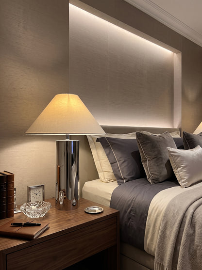 Ravello — Modern Bamboo Hat Stainless Steel Table Lamp