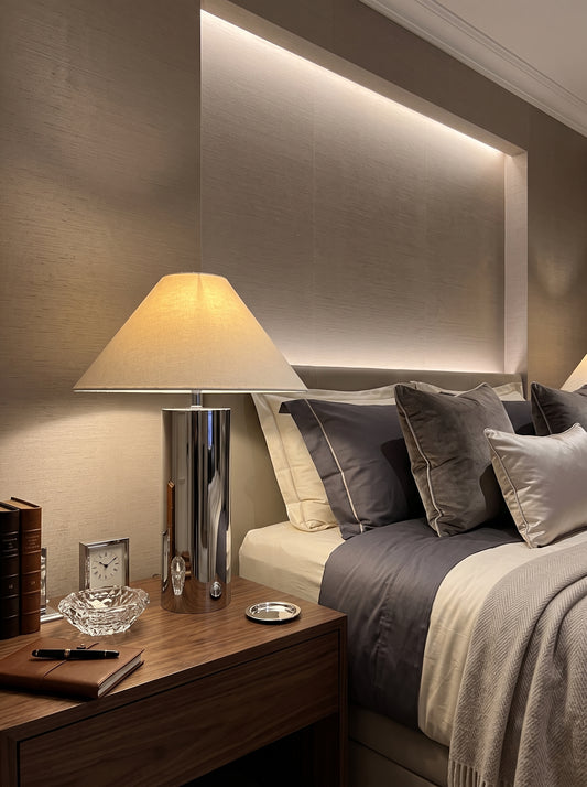 Ravello — Modern Bamboo Hat Stainless Steel Table Lamp