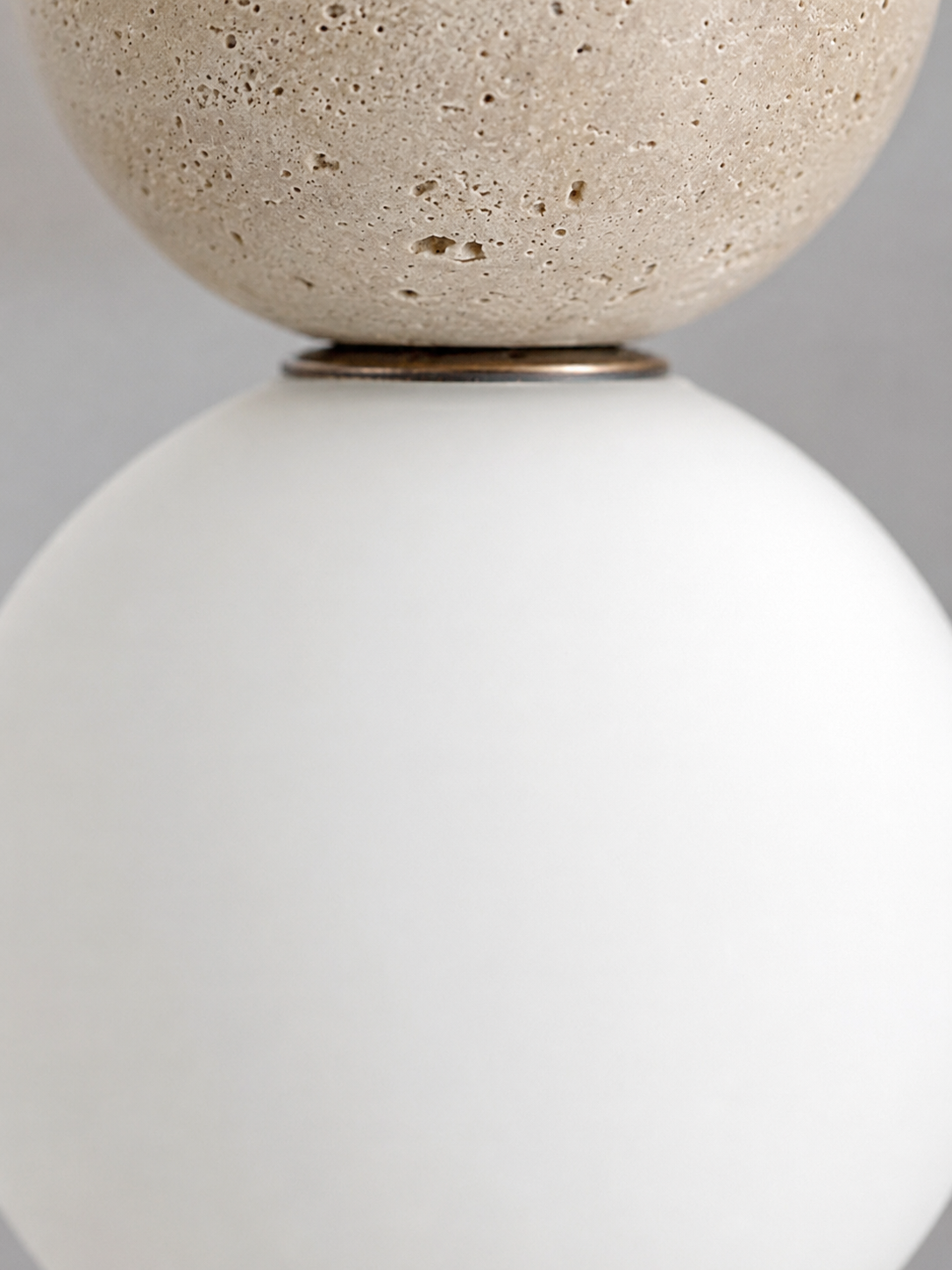 Tivoli — Travertine Stone & Wood Pendant Light