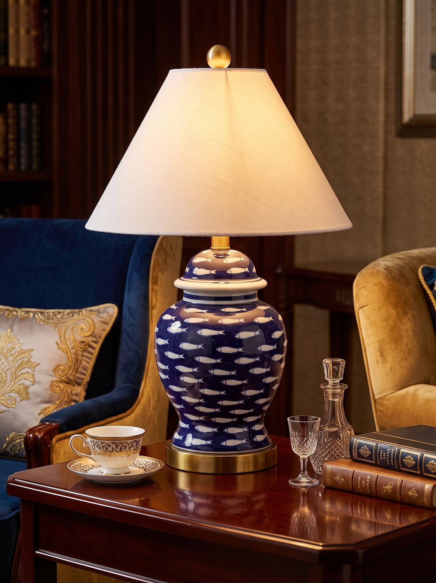 Amalfi — Vintage European Ceramic Urn Table Lamp