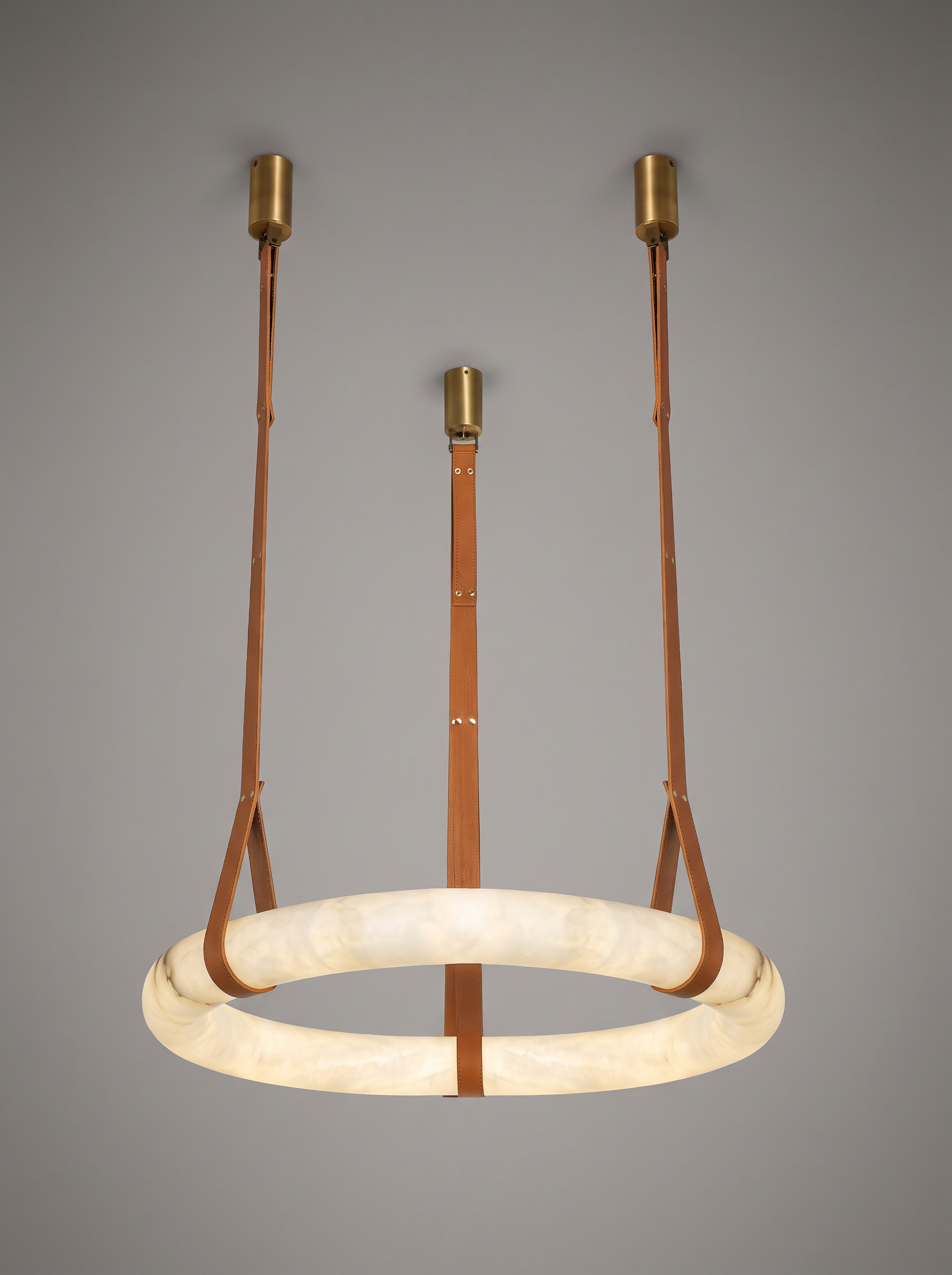Lunaris — Solid Marble Ring LED Pendant Light