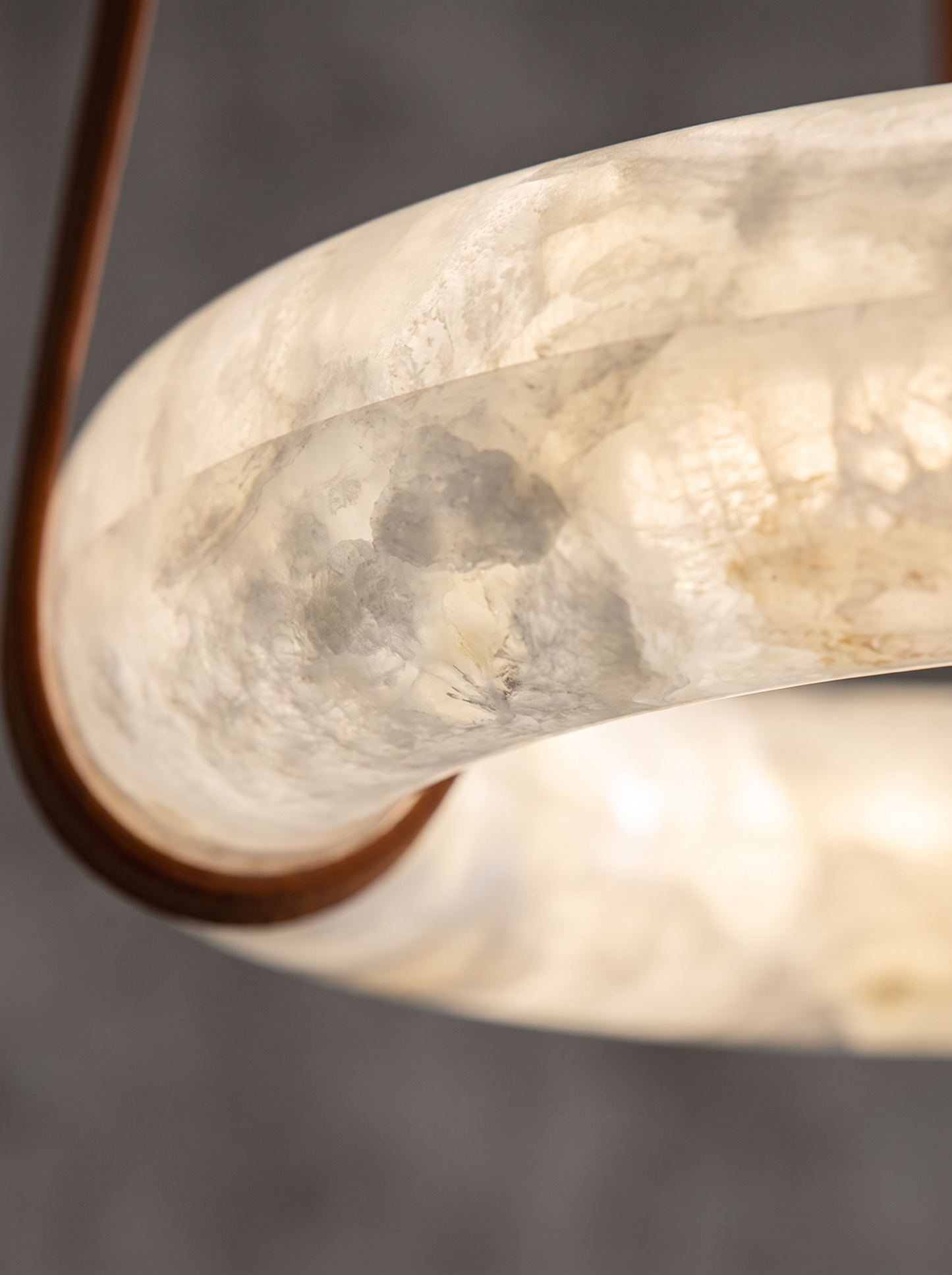 Lunaris — Solid Marble Ring LED Pendant Light