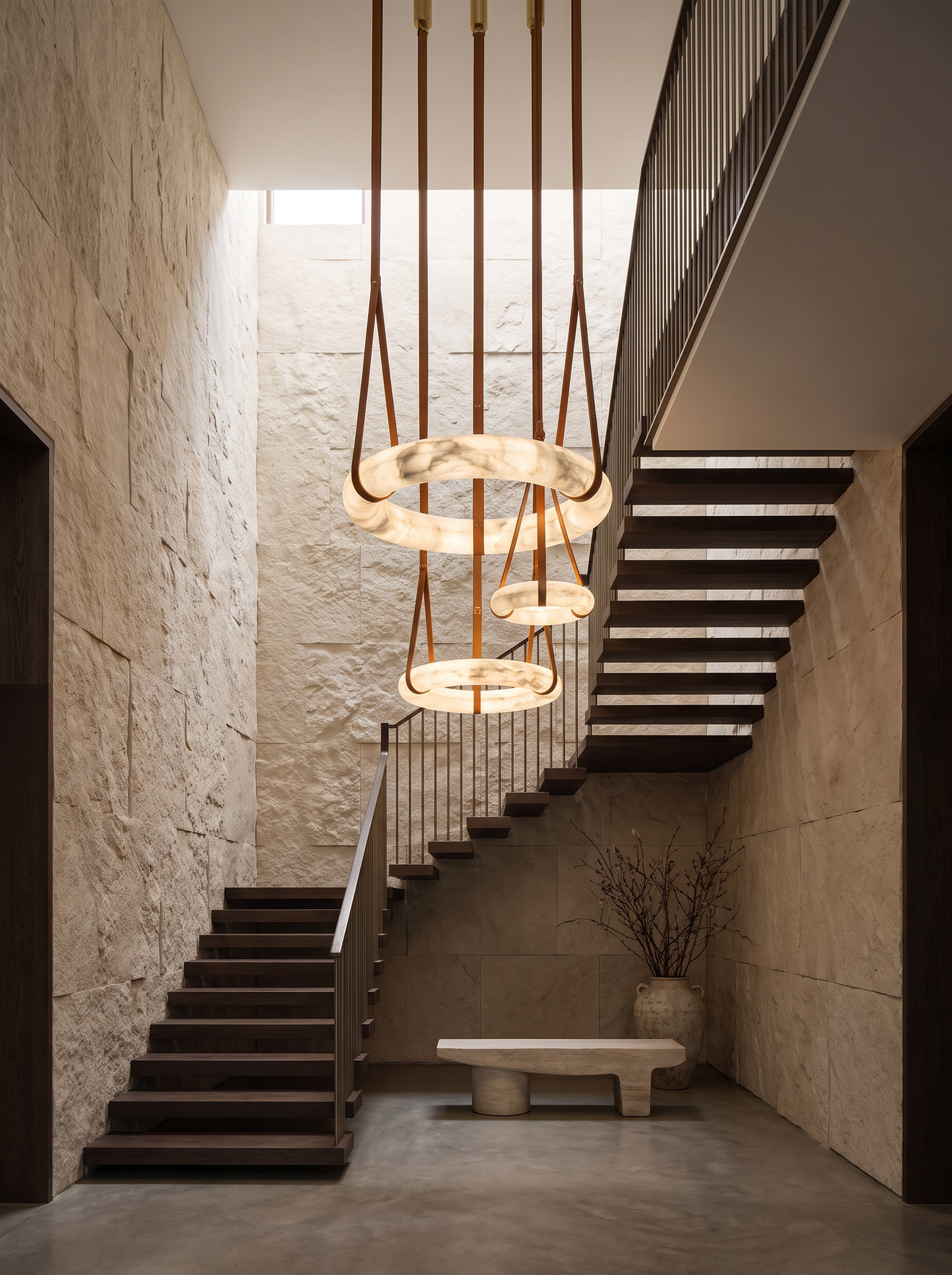 Lunaris — Solid Marble Ring LED Pendant Light