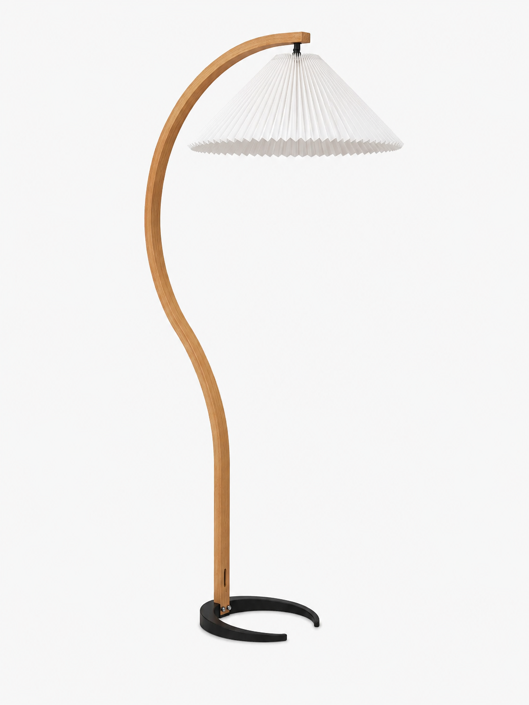 Colette — Vintage Pleated-Shade Wood Floor Lamp