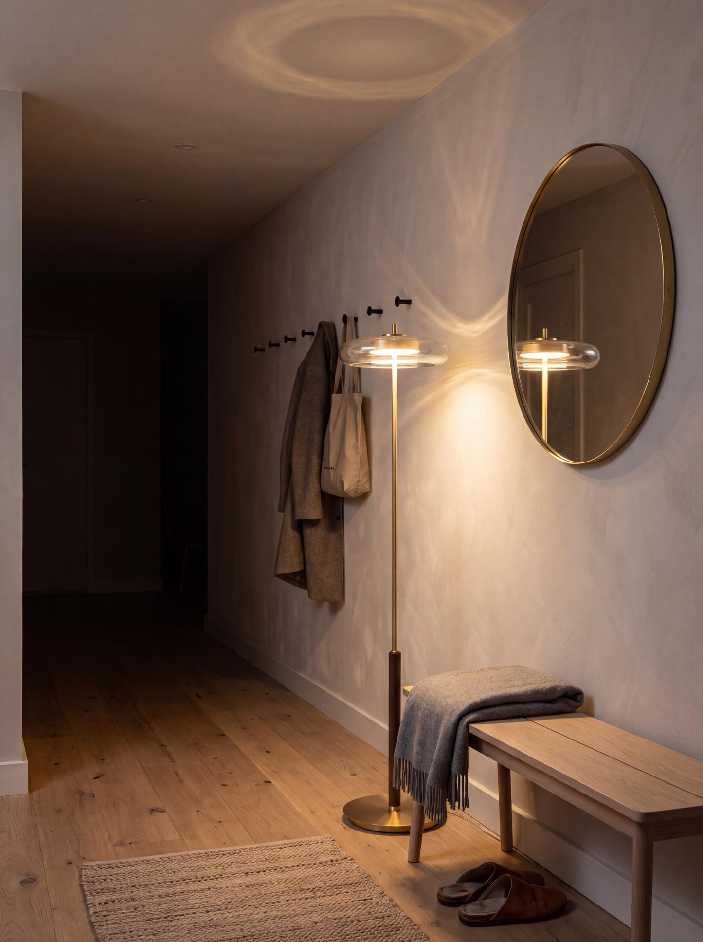 Brera — Vintage Copper & Glass Floor Lamp