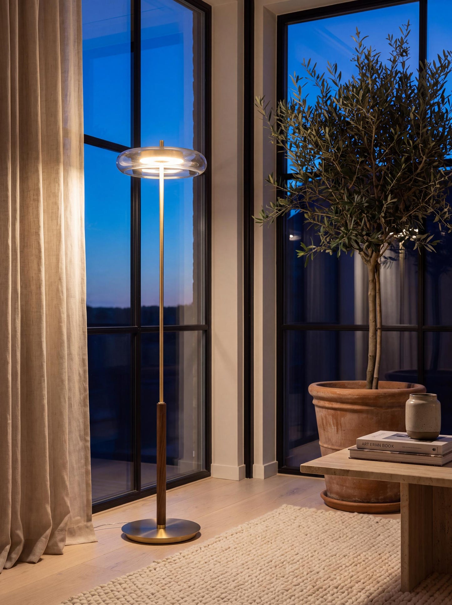 Brera — Vintage Copper & Glass Floor Lamp