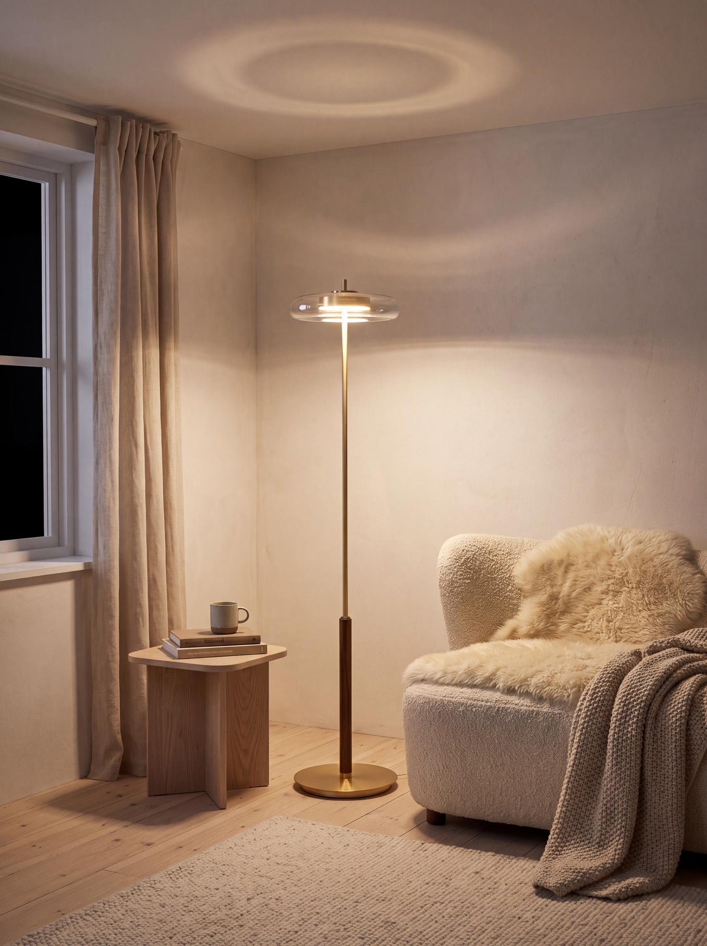 Brera — Vintage Copper & Glass Floor Lamp