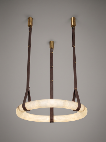 Lunaris — Solid Marble Ring LED Pendant Light