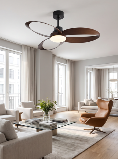 Aeris — Vintage Wood Ceiling Fan with LED Light & Remote