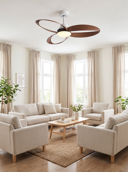 Aeris — Vintage Wood Ceiling Fan with LED Light & Remote
