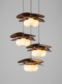 Ashi — Woven Rattan Three-Light Pendant