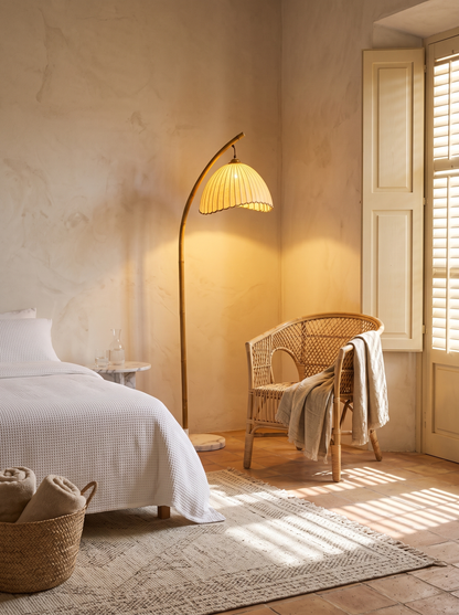 Suna floor lamp in a villa guest bedroom