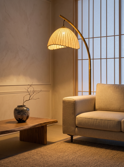 Suna floor lamp in a Japandi living room