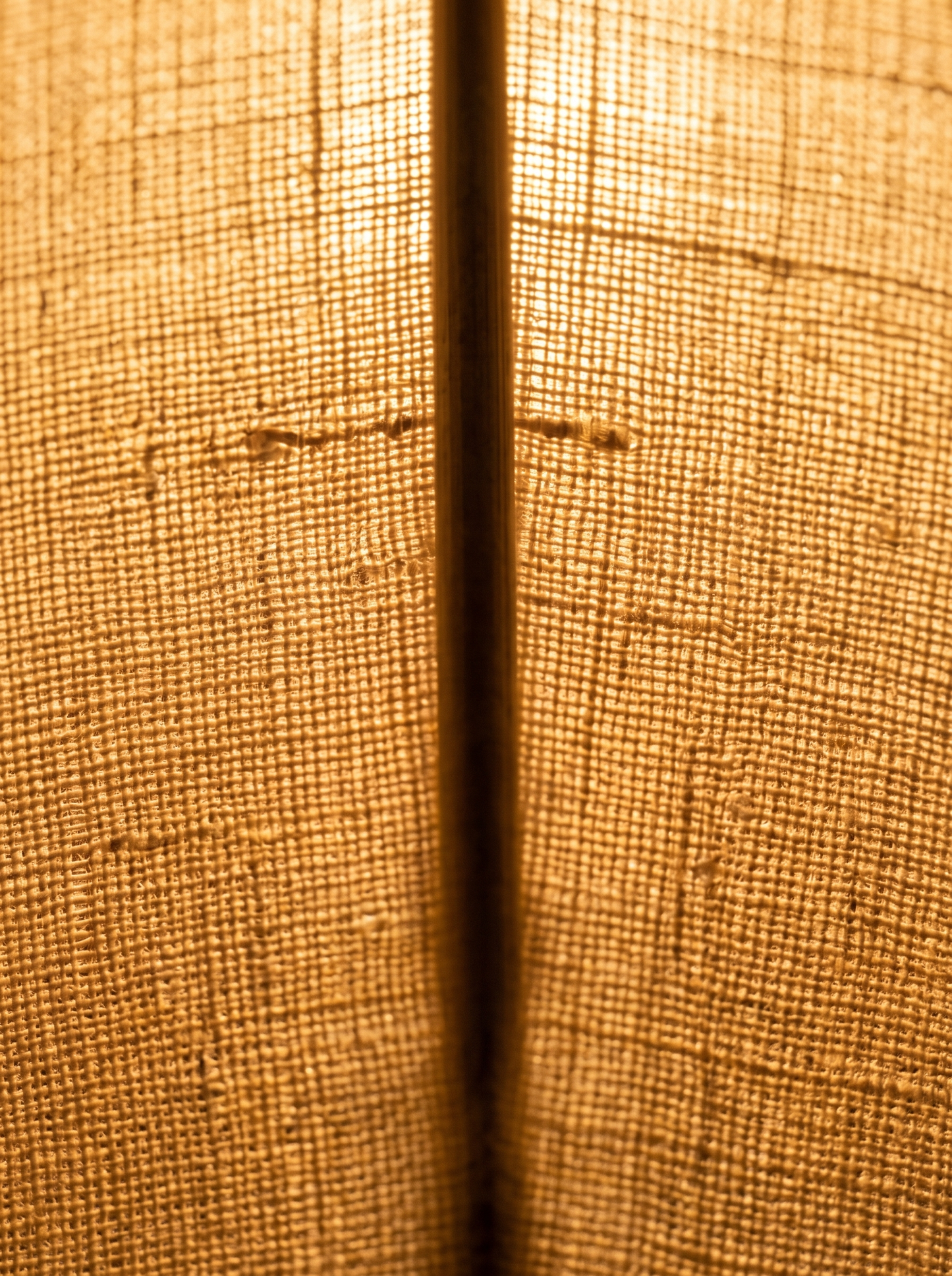 Close-up of the backlit fabric shade weave