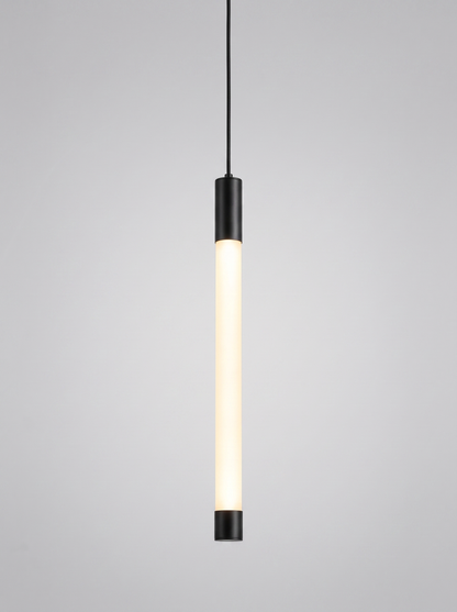 Filo minimalist 360 degree LED bar pendant on light grey studio background