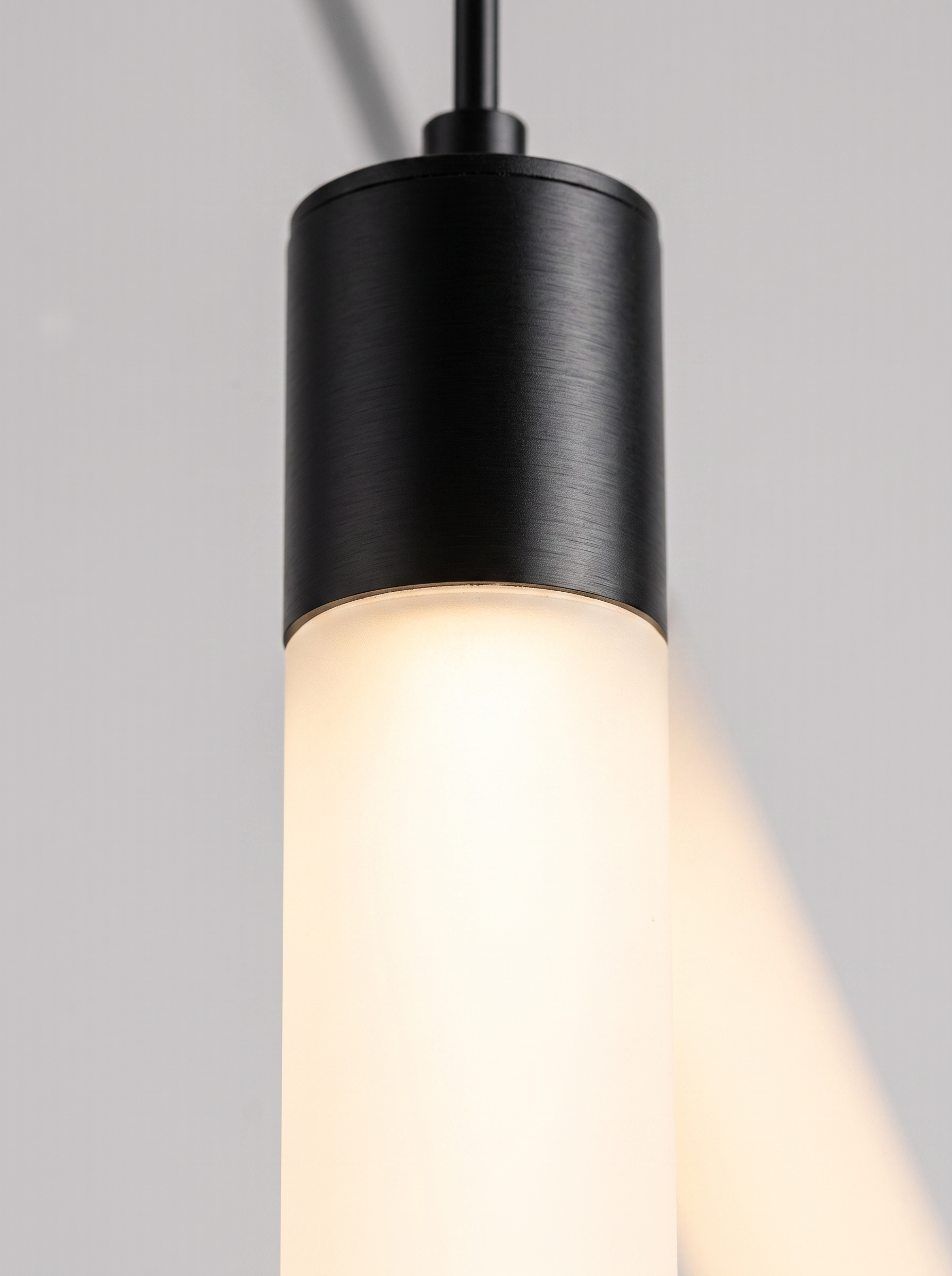 Macro detail of the frosted acrylic 360 degree luminous column