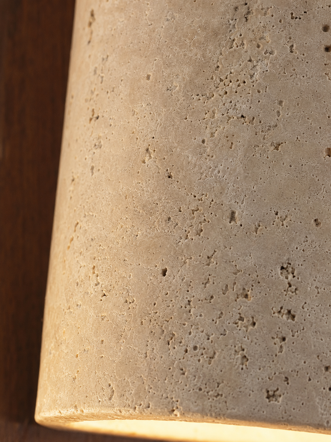 Livia — Travertine & Walnut Wall Sconce