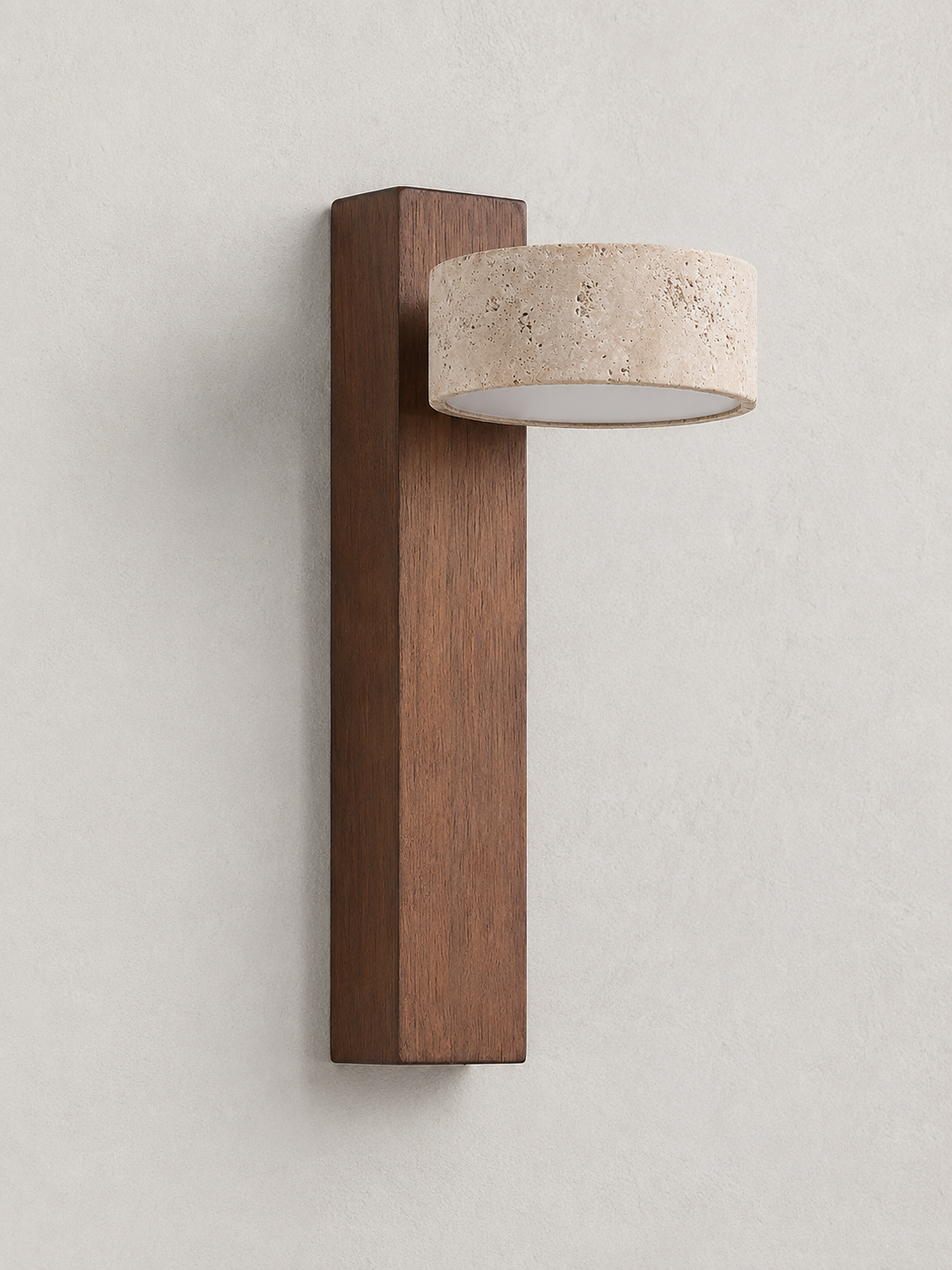 Livia — Travertine & Walnut Wall Sconce