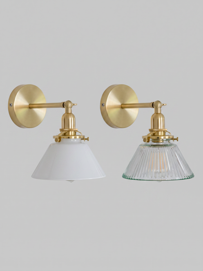 Odette — Retro Bronze & Glass Wall Lamp